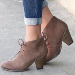 MIA Taupe Heeled Ankle Boots